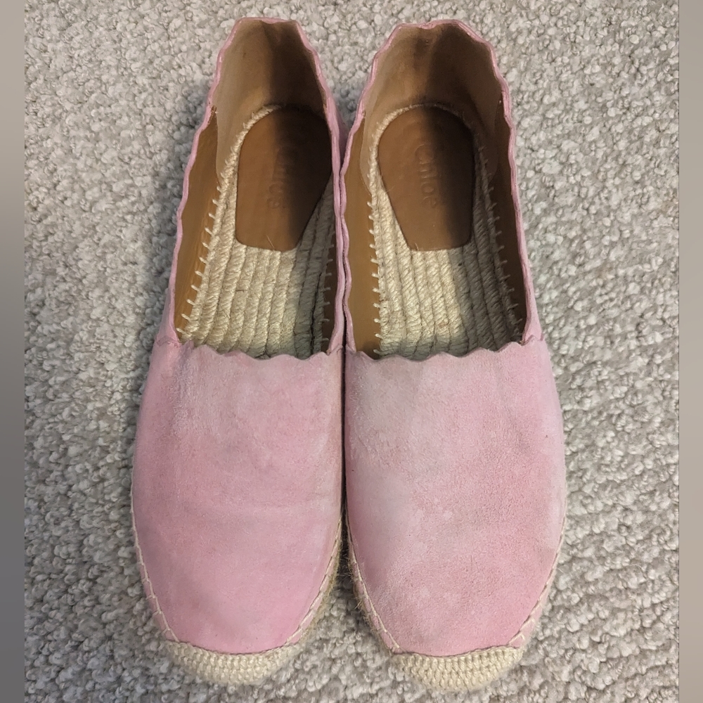 Pink Chloe flats/espradilles